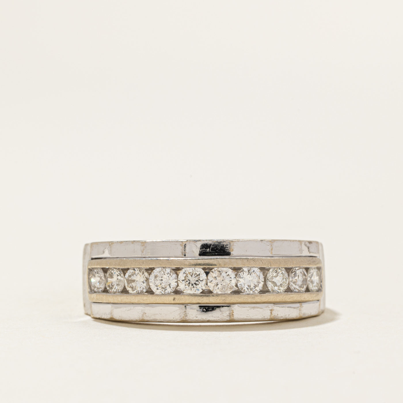 Channel Set Diamond Grooved Band | 0.74ctw | SZ 10.25 |