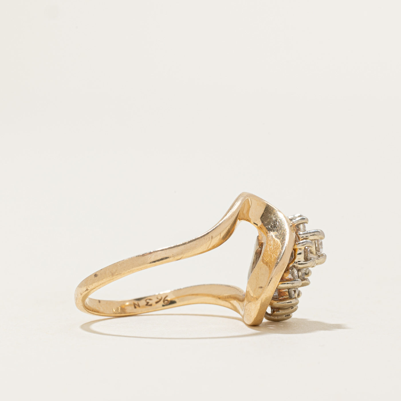 'Orange Blossom' Diamond Cluster Swirl Ring | 0.3ctw | SZ 6.5 |