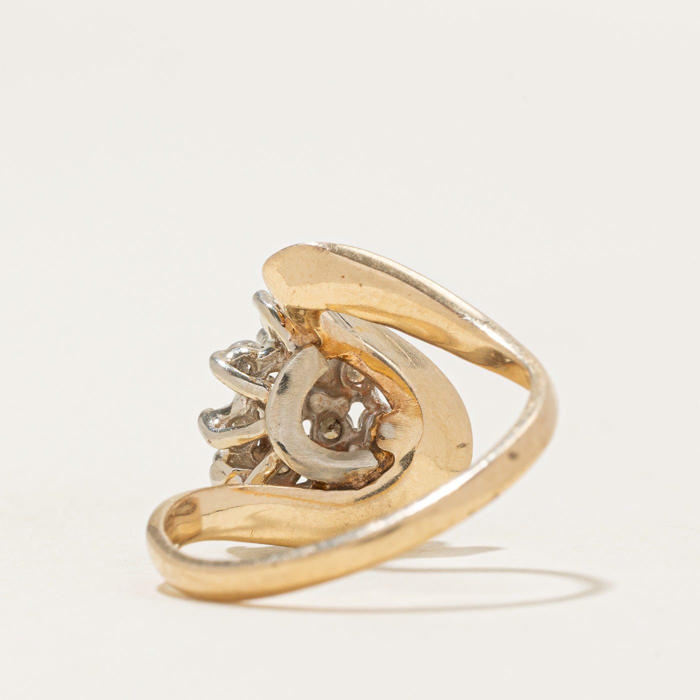 'Orange Blossom' Diamond Cluster Swirl Ring | 0.3ctw | SZ 6.5 |