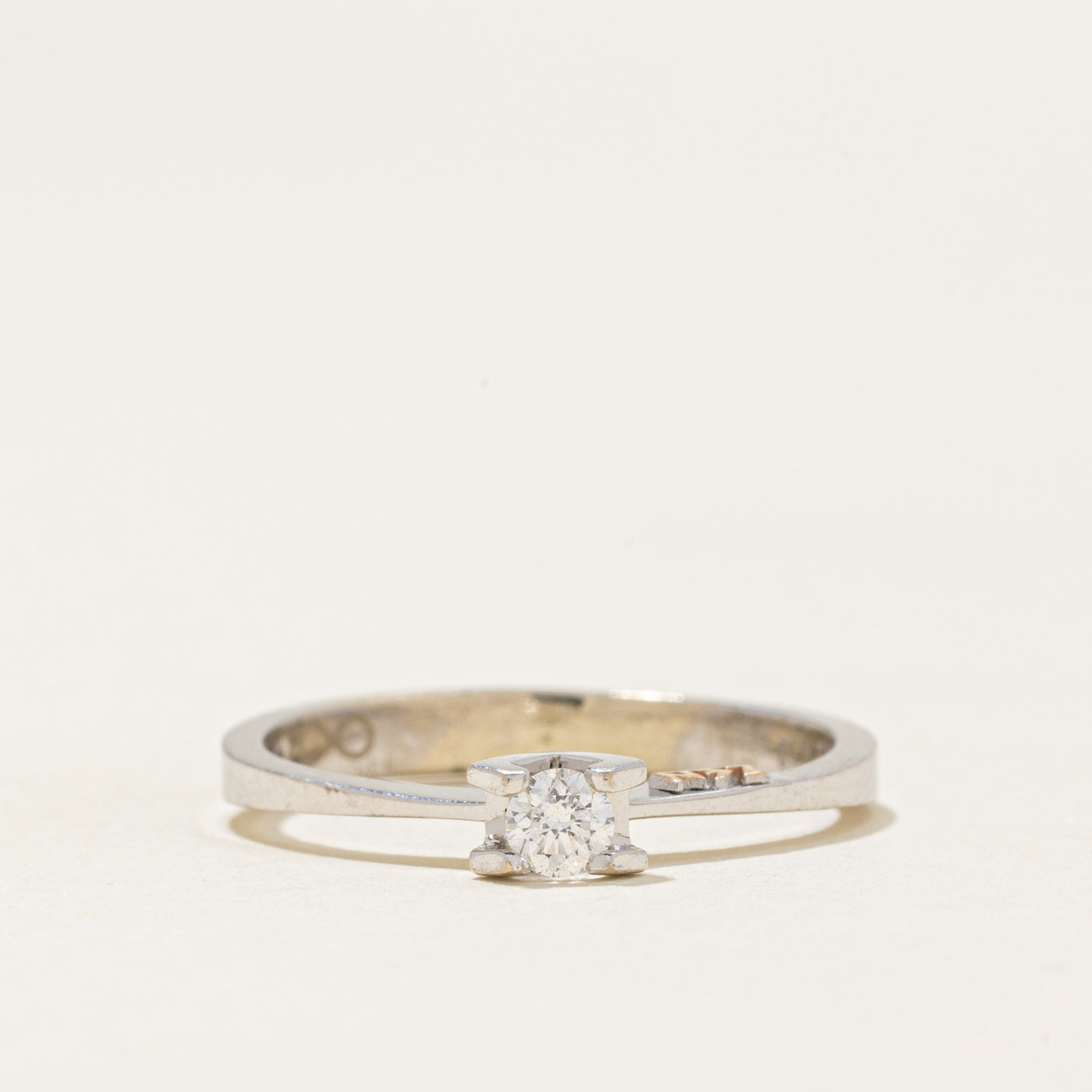 High Set Solitaire Diamond Ring | 0.12ct | SZ 6.0 |