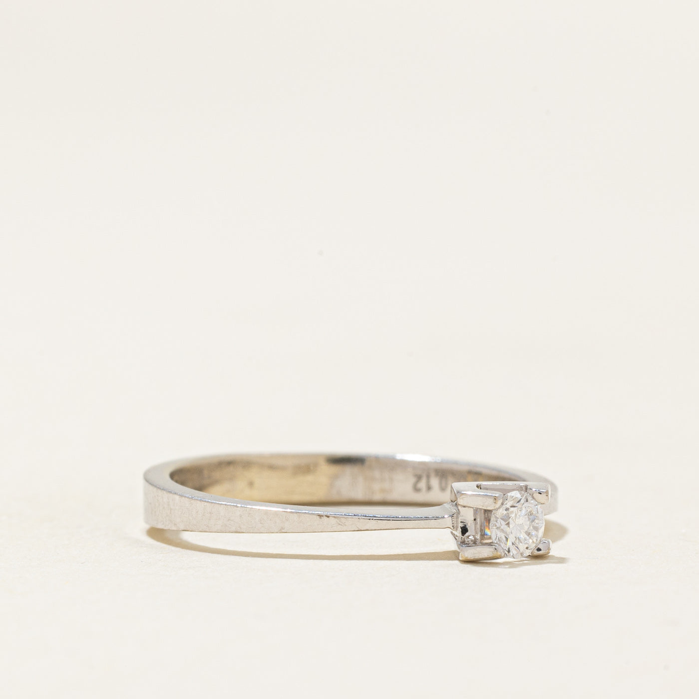 High Set Solitaire Diamond Ring | 0.12ct | SZ 6.0 |