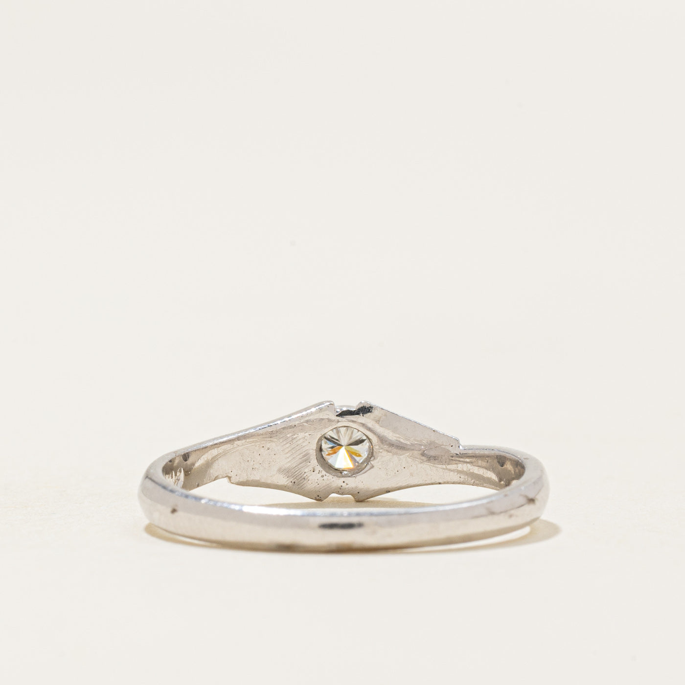 18k Bezel Set Diamond Bypass Ring | 0.12ct | SZ 6.25 |