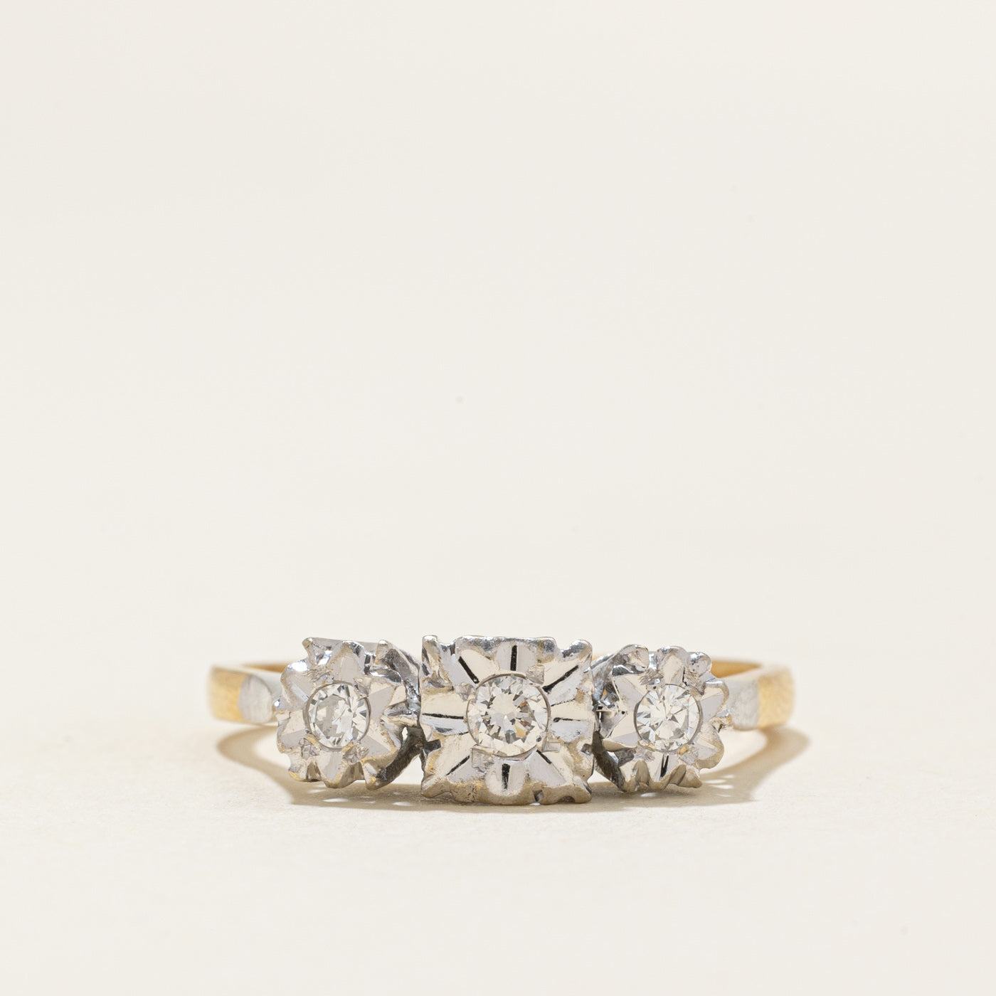 Three Stone Illusion Set Diamond Ring | 0.18ctw | SZ 9.5 |