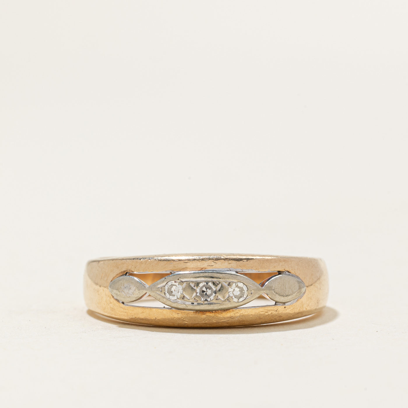 Two Tone Diamond Band | 0.03ctw | SZ 10.5 |