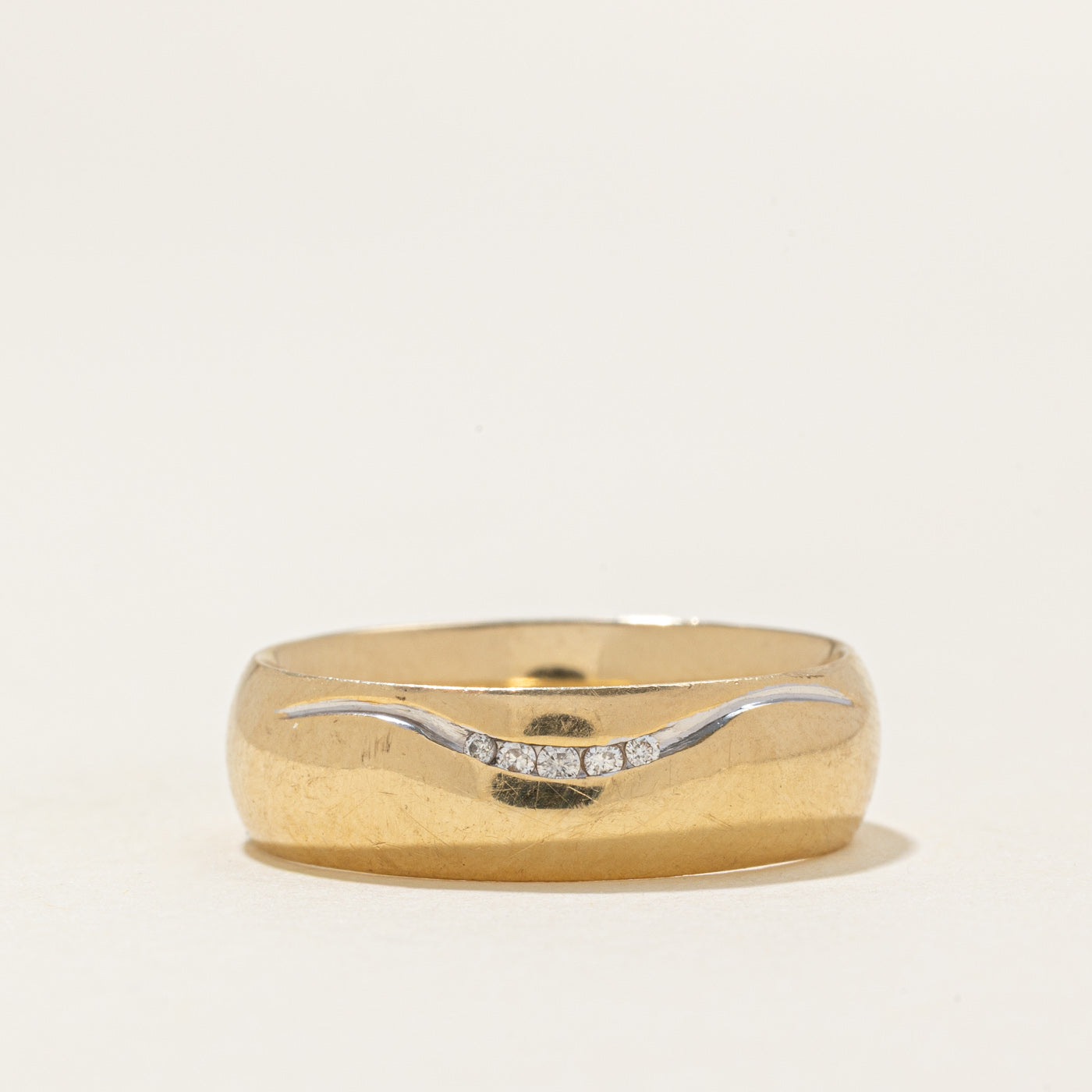 Wave Channel Set Diamond Band | 0.02ctw | 6.20mm | SZ 7.75 |