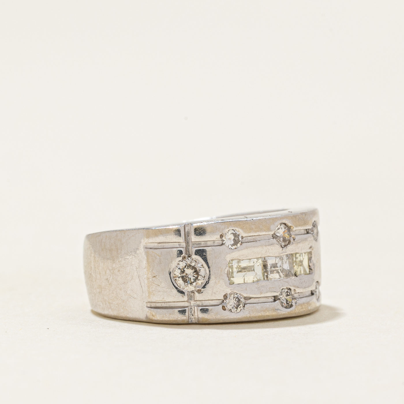 Mix Cut Diamond Geometric Band | 0.24ctw | SZ 2.75 |