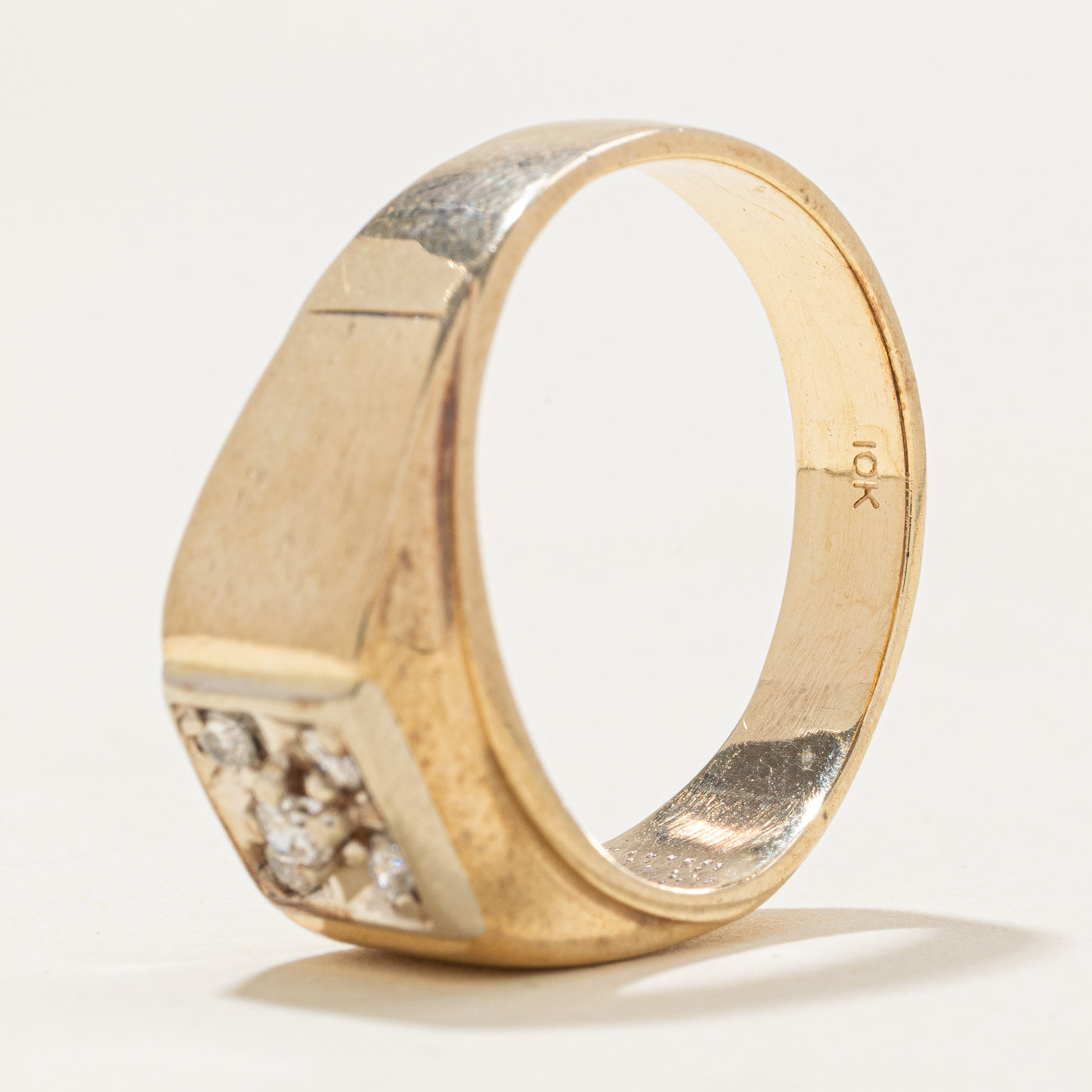 Diamond Square Cluster Signet Ring | 0.17ctw | SZ 10.25 |