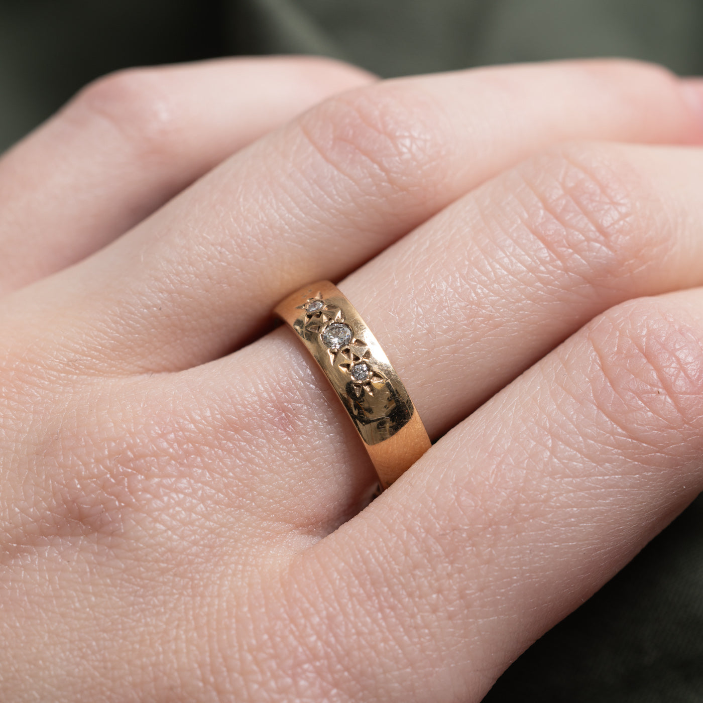 Three Stone Star Set Diamond Band | 0.12ctw | SZ 7.0