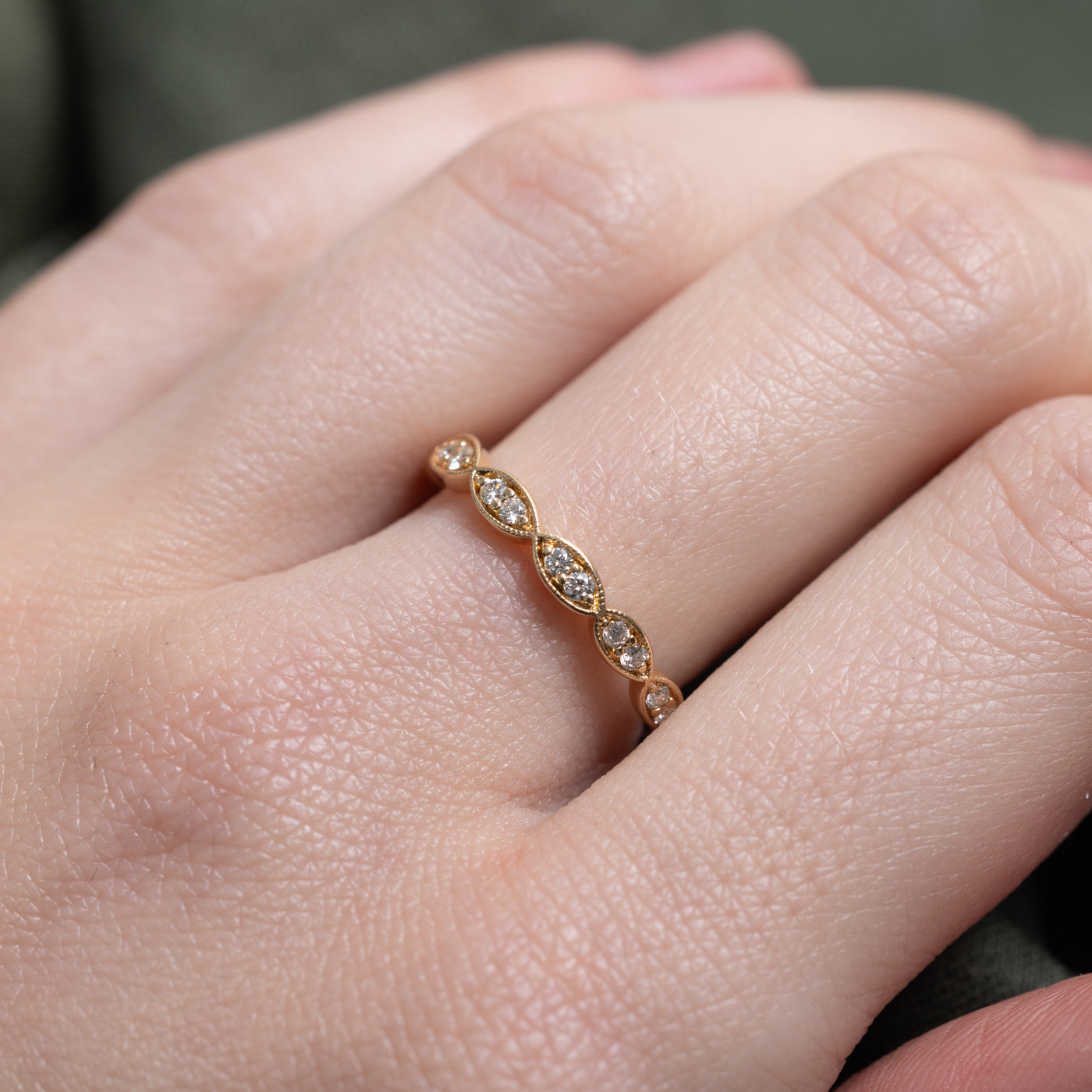 Bague en diamant taille marquise | 0,18 ct | Taille 6,5