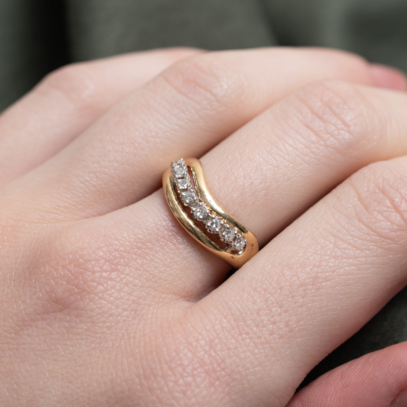 Semi Eternity Diamond Contour Band | 0.17ctw | SZ 6.0