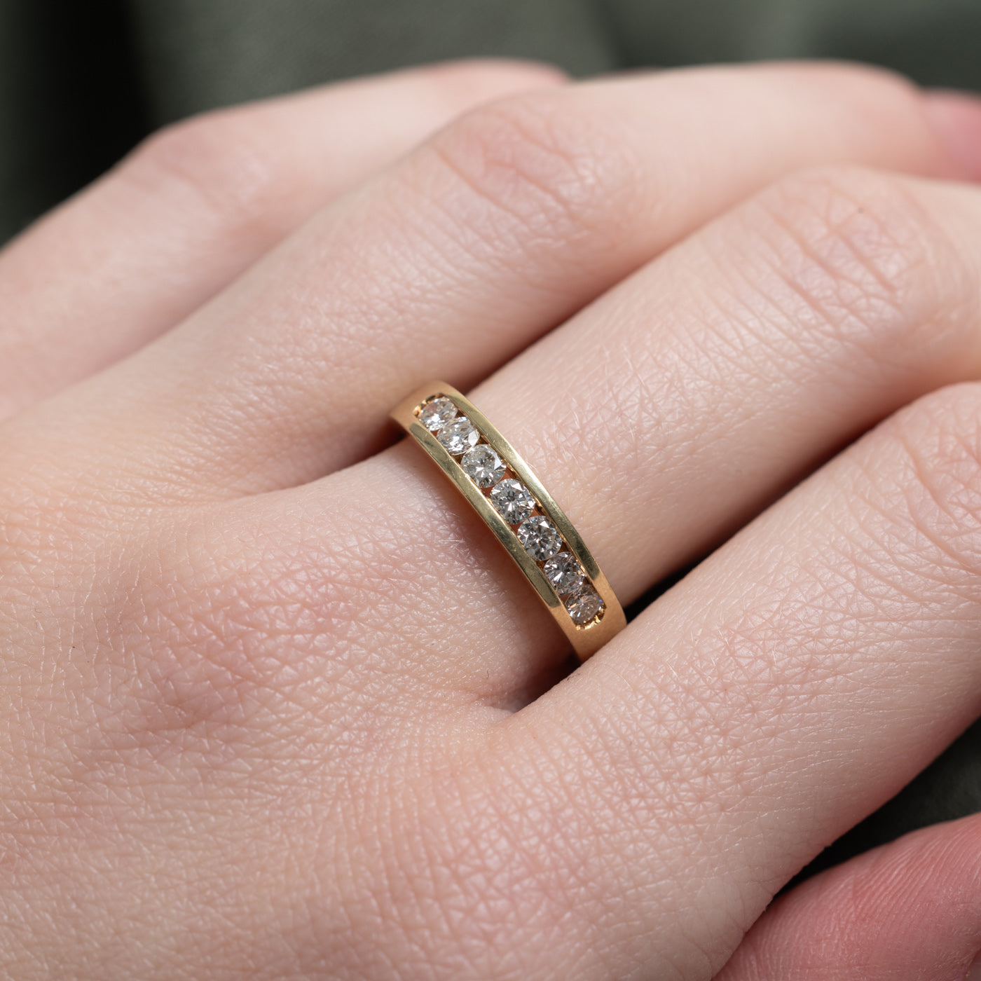 Channel Set Diamond Semi Eternity Band | 0.52ctw | SZ 6.5