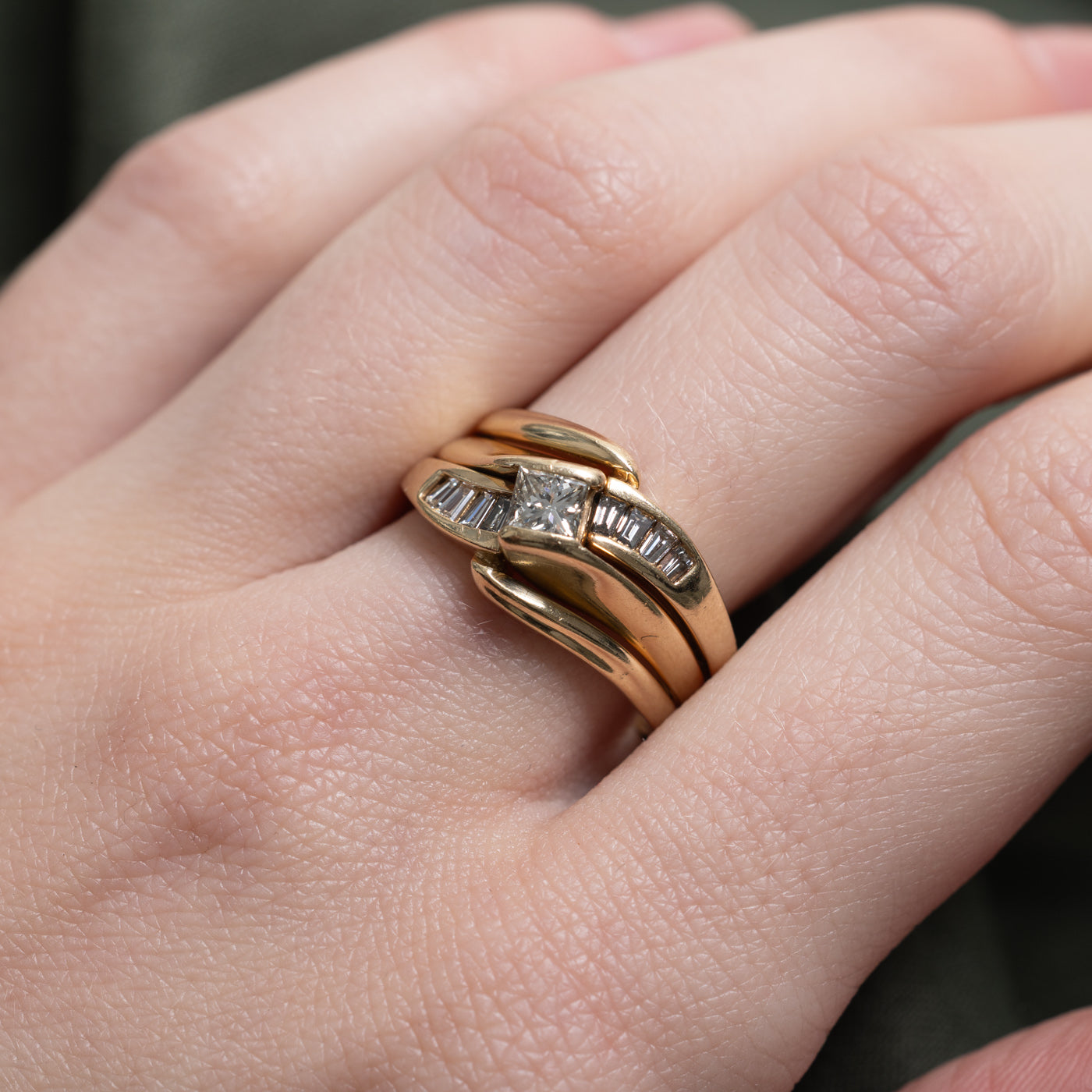 Channel Set Diamond Bypass Ring | 0.75ctw | SZ 7.5