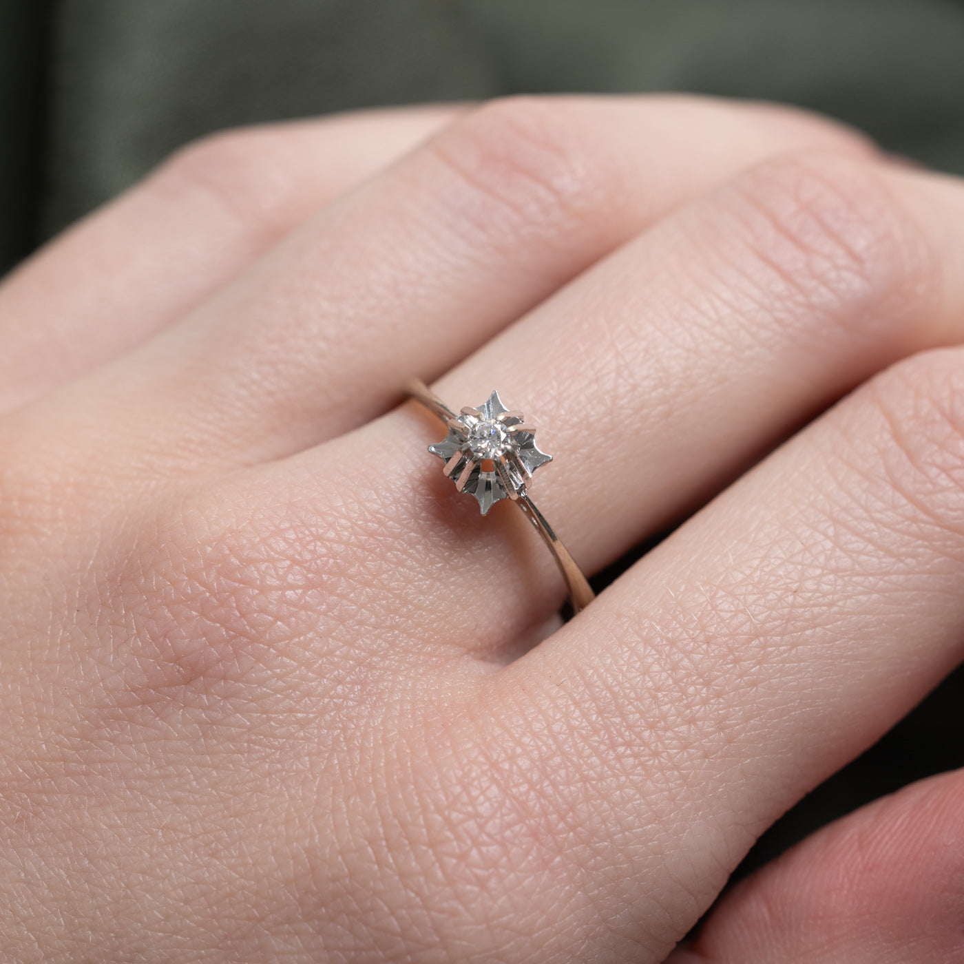 Belcher Set Solitaire Diamond Ring | 0.07ct | SZ 8.25