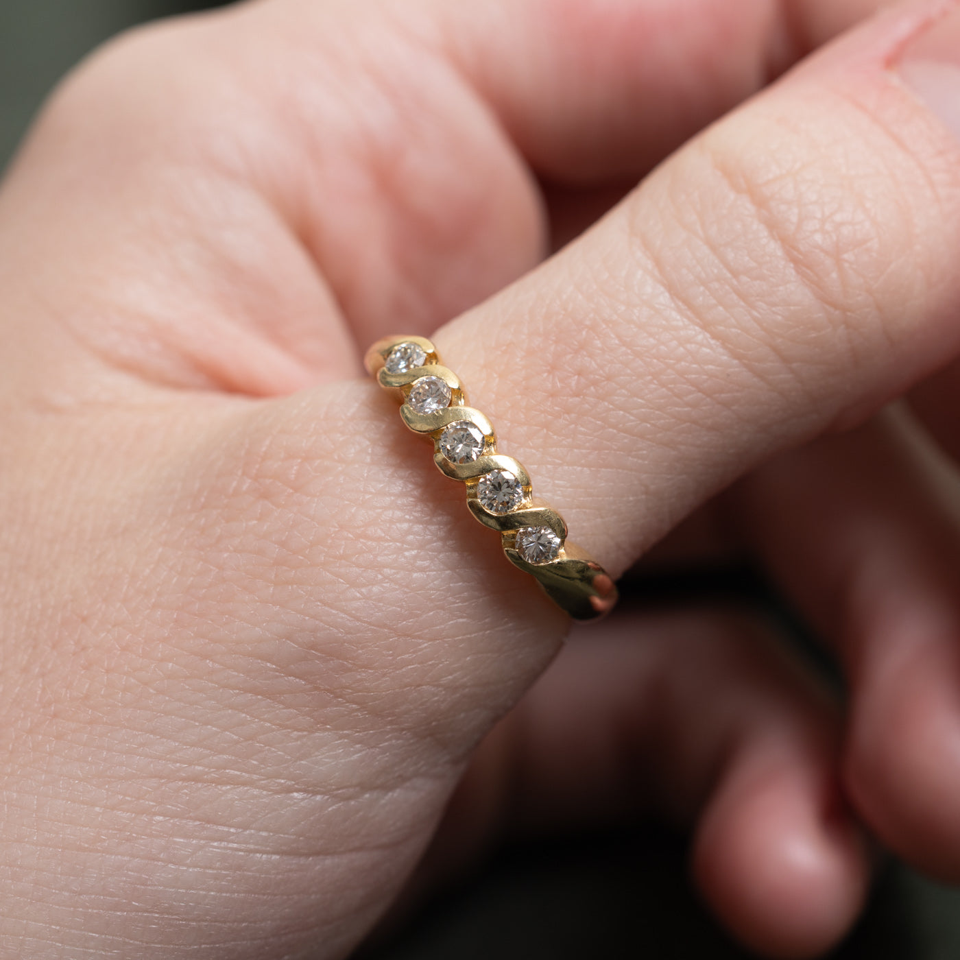 Five Stone Semi Bezel Diamond Band | 0.35ctw | SZ 8.25