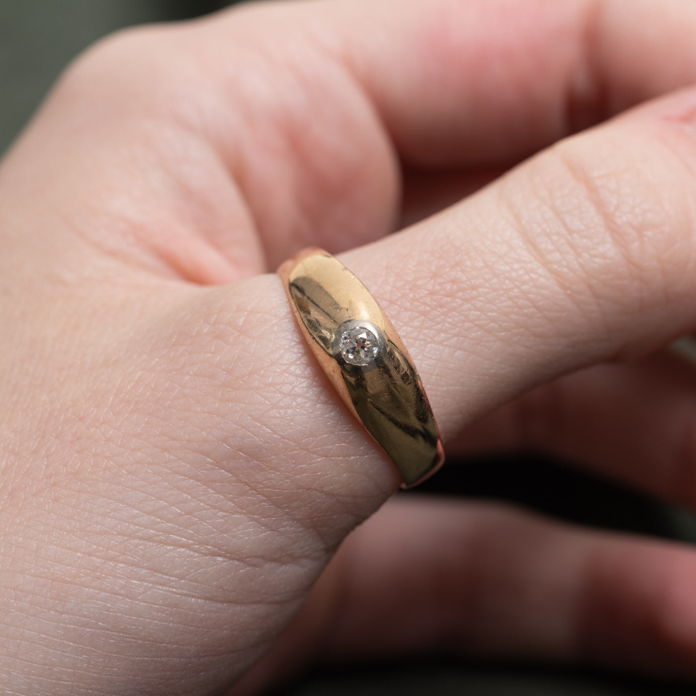 Old Mine Cut Diamond Dome Ring | 0.19ct | SZ 11.25