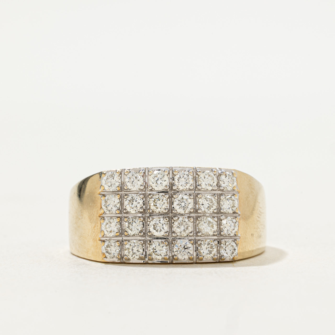 Diamond Grid Signet Ring | 0.72ctw | SZ 11.75