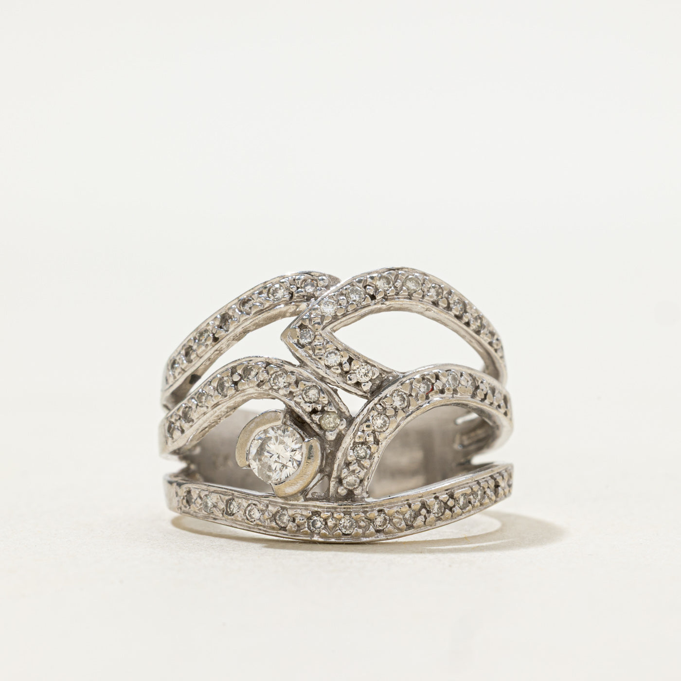 Bague ajourée en diamants | 0,25 ct | Taille 8