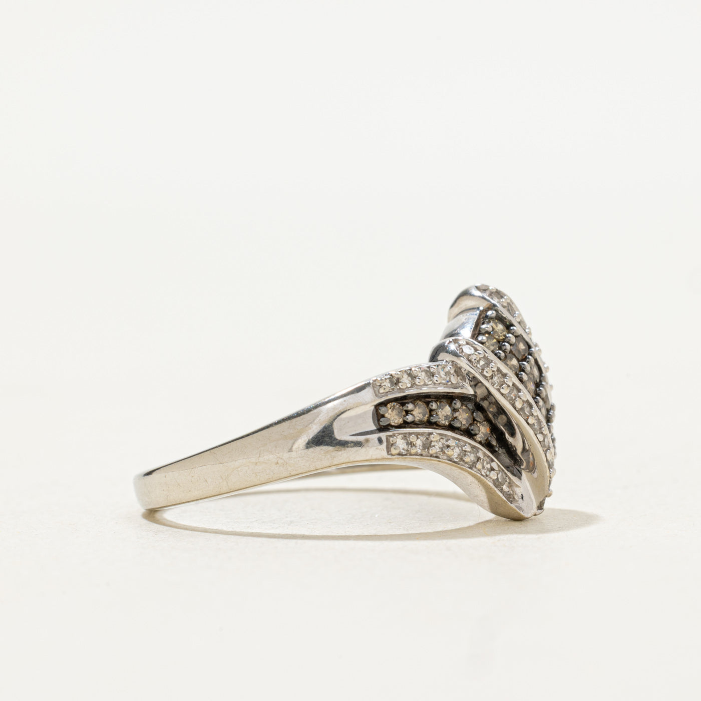Brown & White Diamond Twisted Ring | 0.47ctw | SZ 7.5