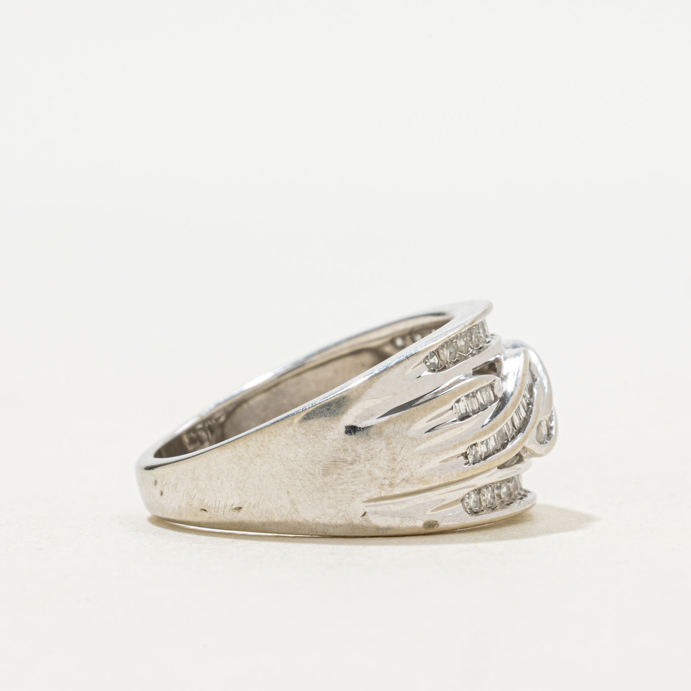 Multi Row Diamond Wave Band | 0.45ctw | SZ 7.25