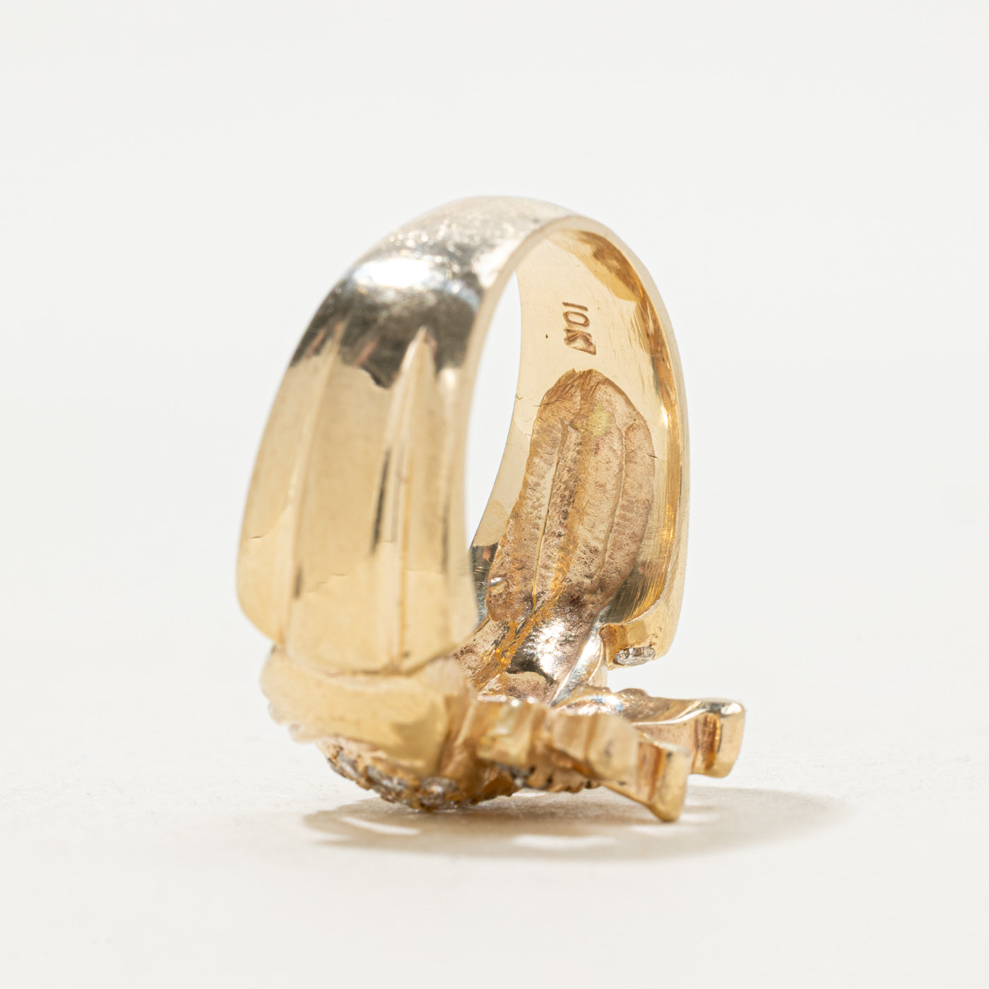 Pave Set Diamond Cluster Claddagh Ring | 0.48ctw | SZ 9.25