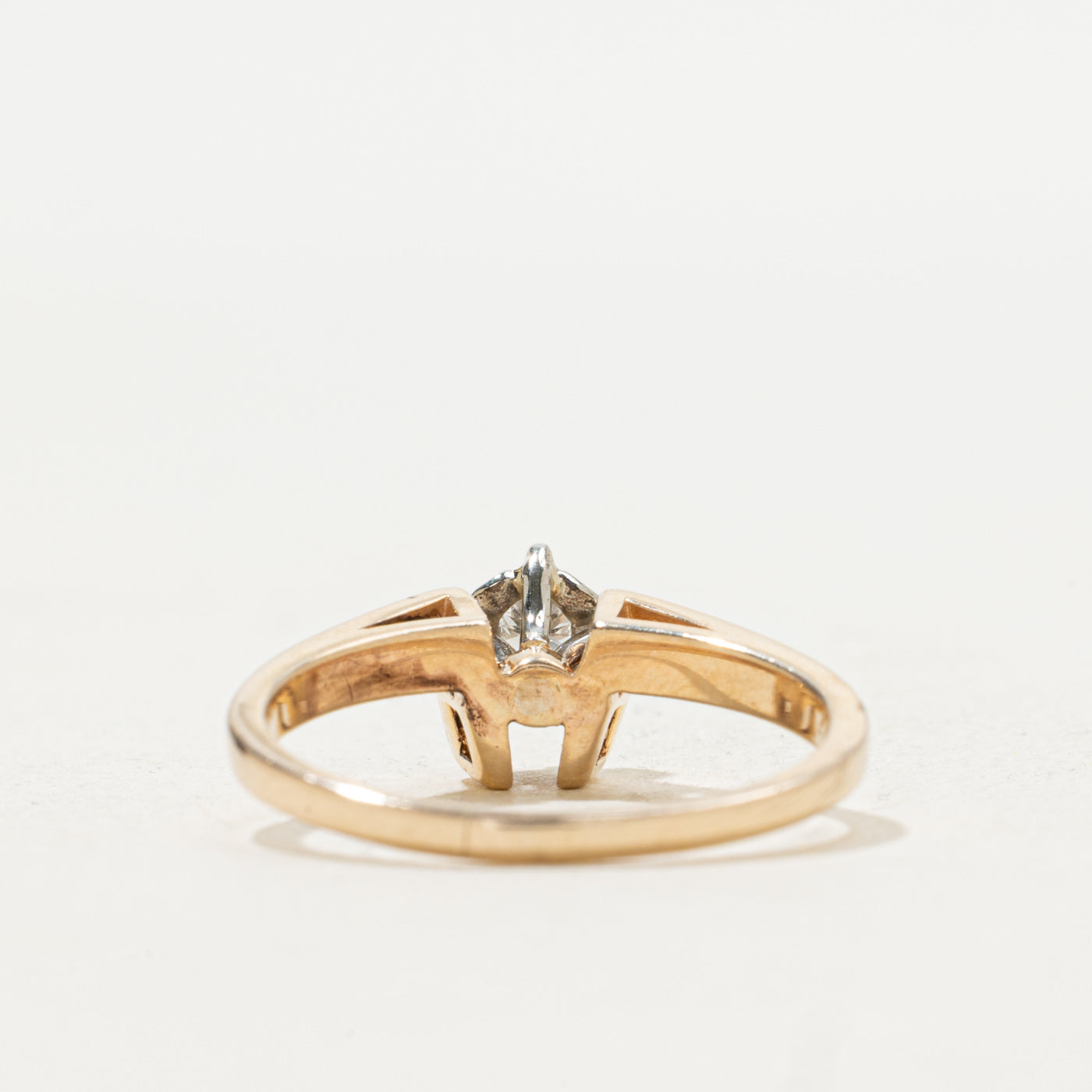 Bague solitaire sertie d'un diamant illusion | 0,10 ct | Taille 7,0