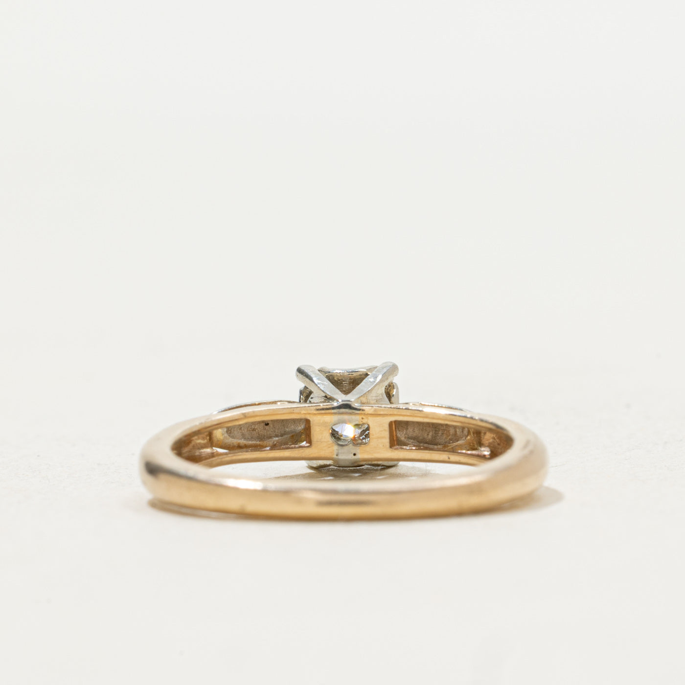 Two Tone Solitaire Diamond Ring | 0.10ct | SZ 4.5