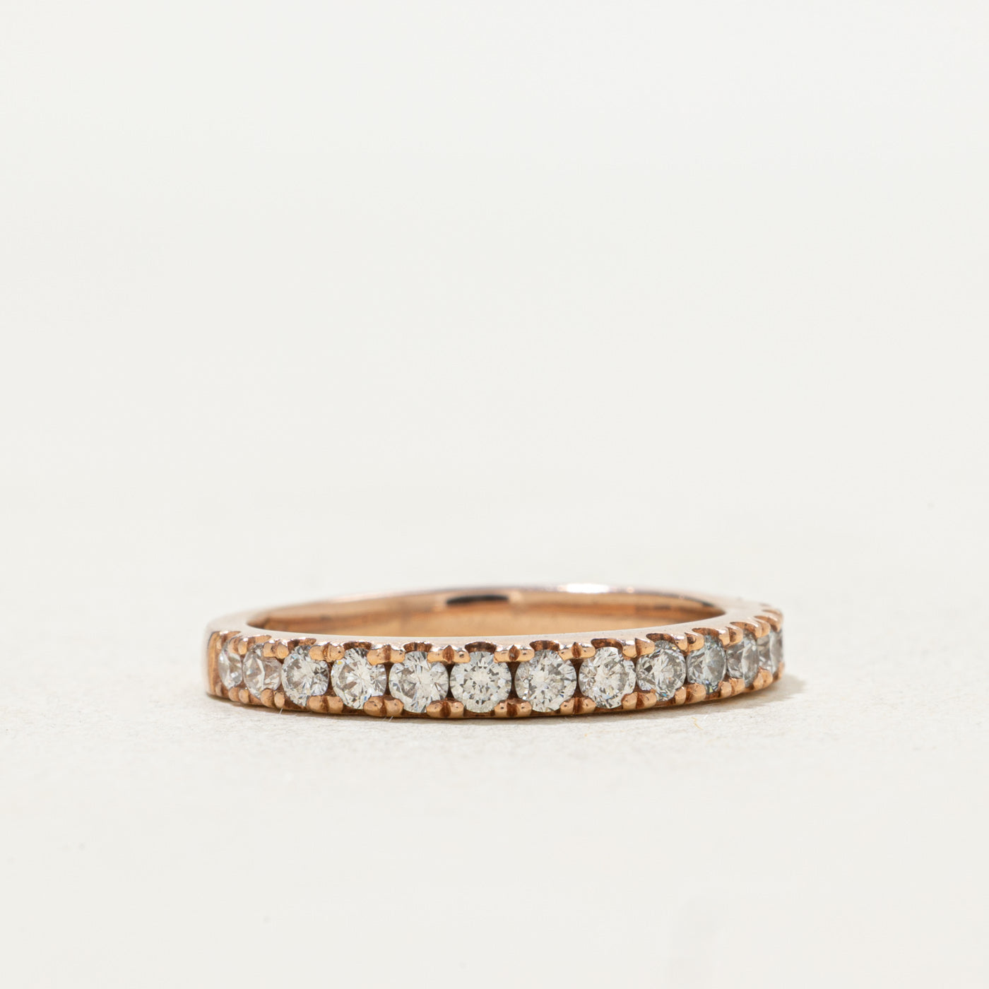 Rose Gold Semi Eternity Diamond Band | 0.48ctw | SZ 5.5