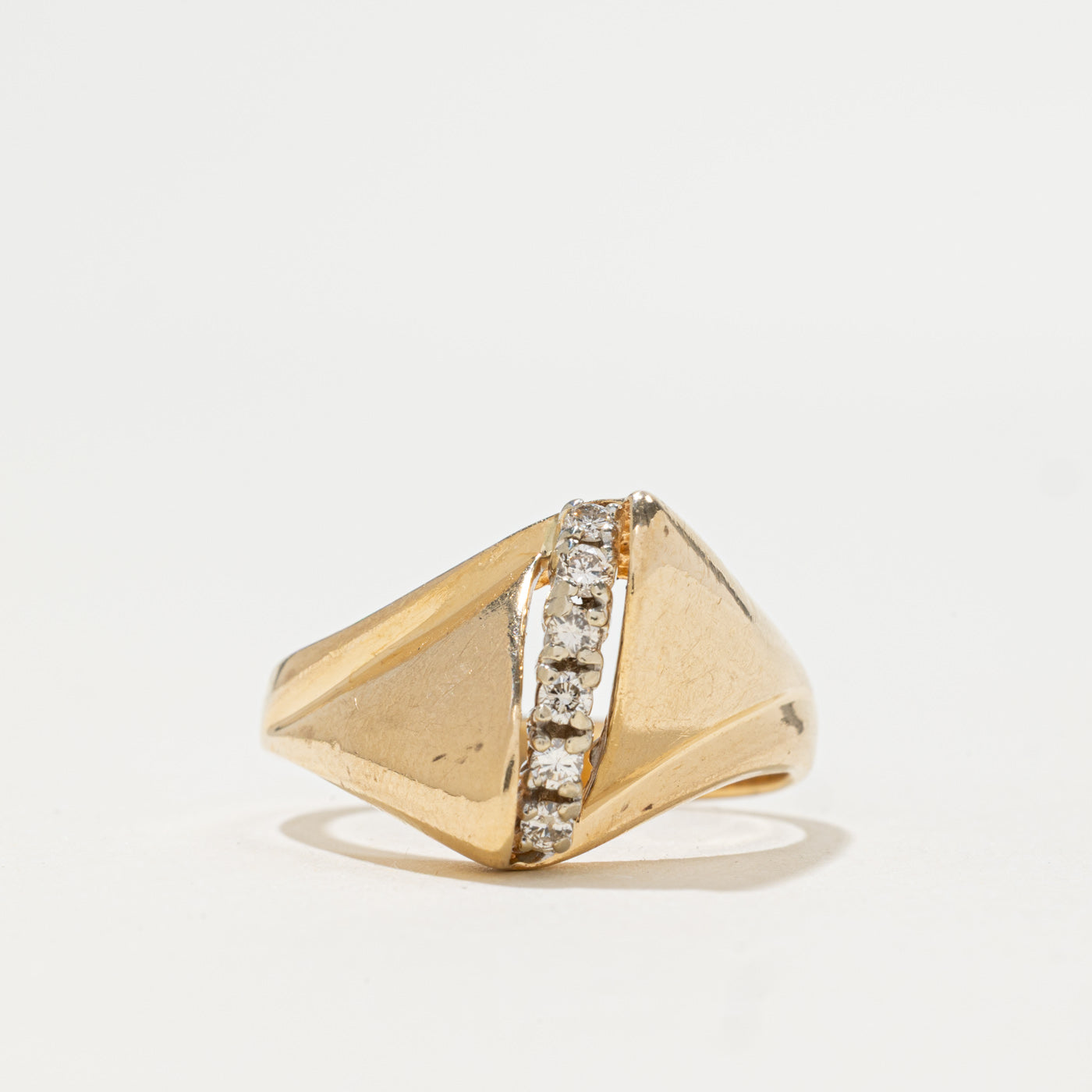 Diamond Column Tapered Ring | 0.11ctw | SZ 8.0
