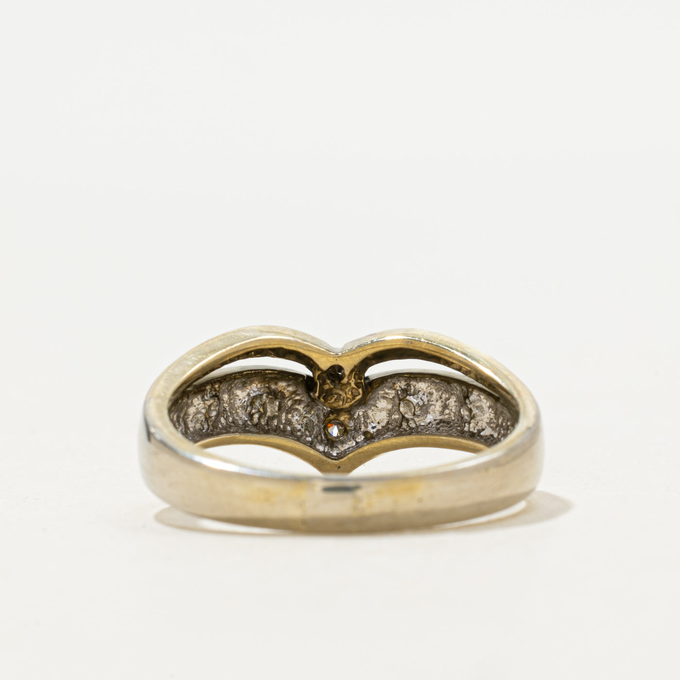 Two Stone Diamond Chevron Ring | 0.08ctw | SZ 7.75