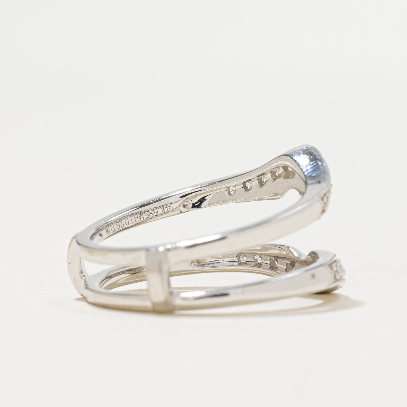 Bague de protection sertie de diamants pavés | 0,26 ct | Taille 7,5