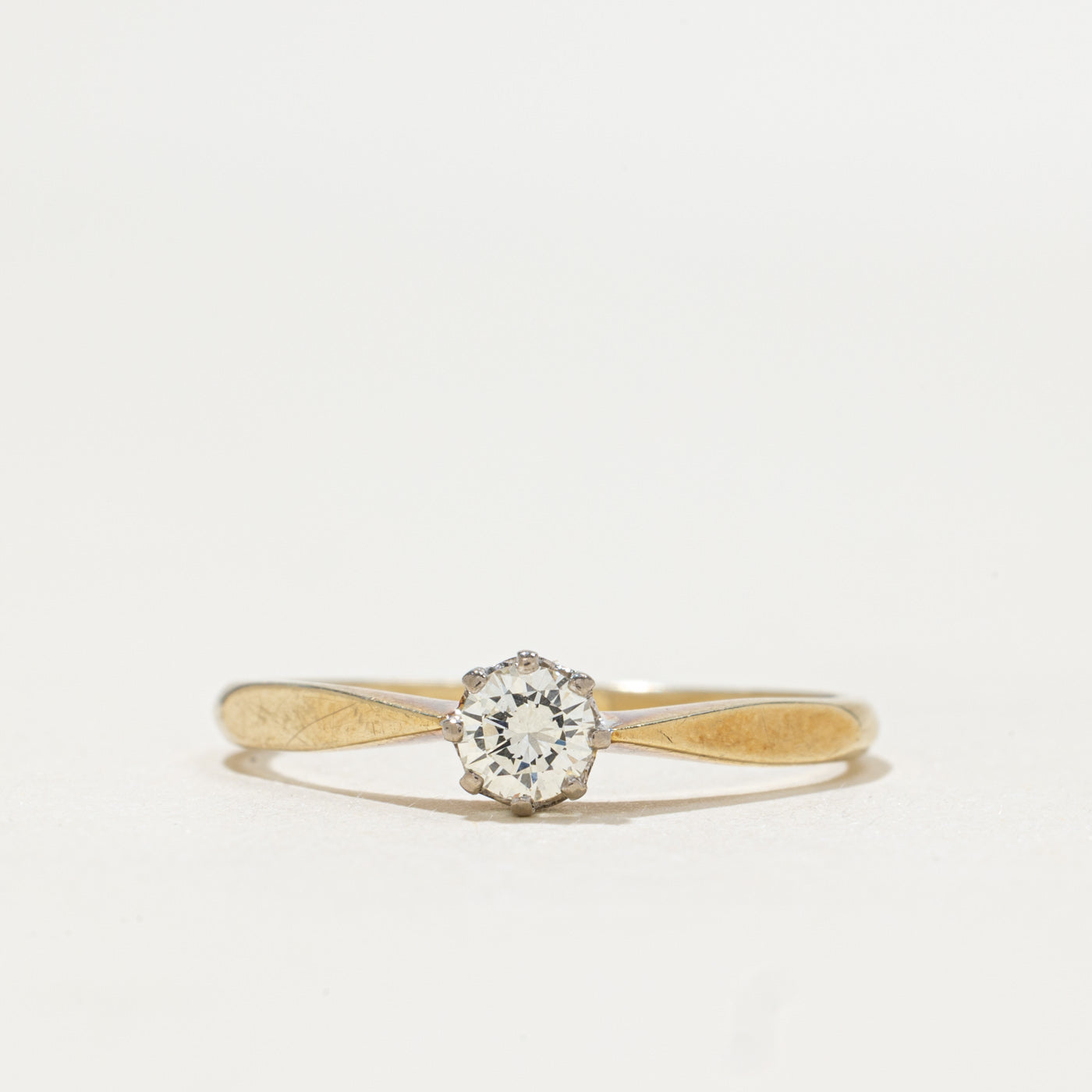 Solitaire Diamond Reverse Tapered Ring | 0.22ct | SZ 8.0