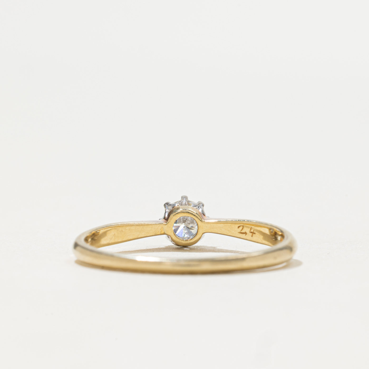 Solitaire Diamond Reverse Tapered Ring | 0.22ct | SZ 8.0