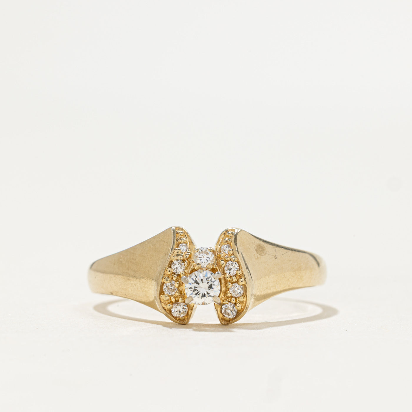 Diamond Accented Wave Ring | 0.18ctw | SZ 9.5