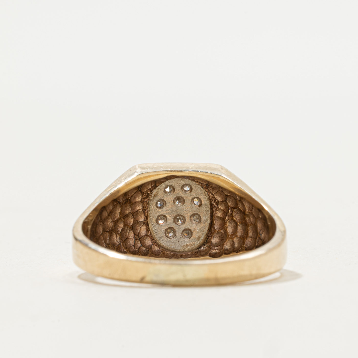 Diamond Oval Cluster Signet Ring | 0.10ctw | SZ 9.5