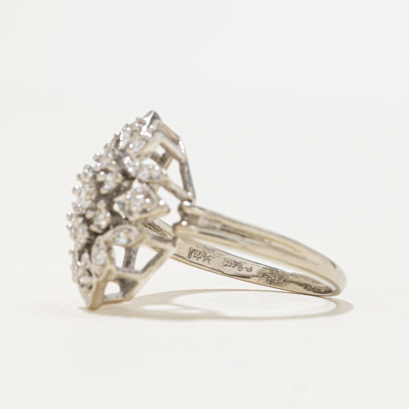 Diamond Cluster Navette Ring | 0.26ctw | SZ 7.25