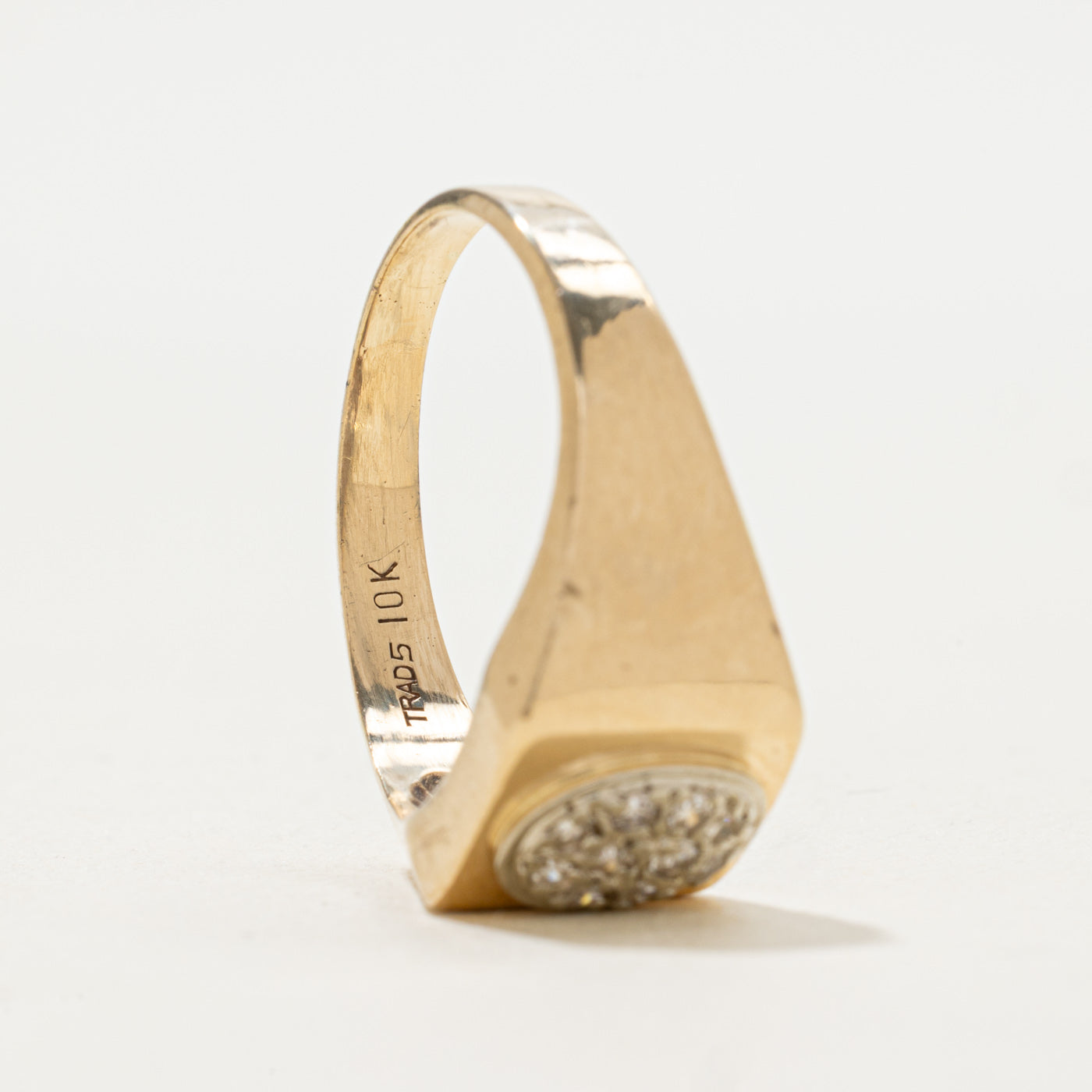 Diamond Oval Cluster Signet Ring | 0.10ctw | SZ 9.5