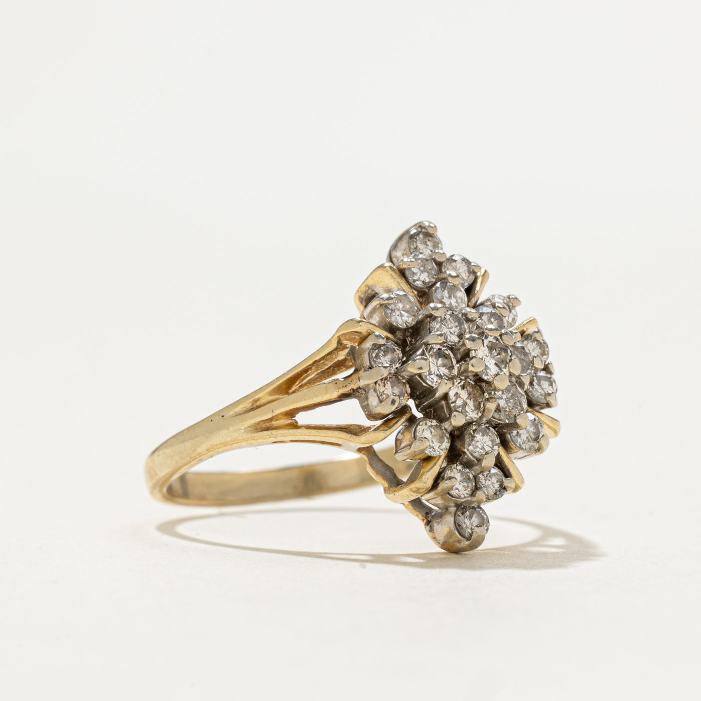 Diamond Cluster Navette Ring | 0.70ctw | SZ 9.5