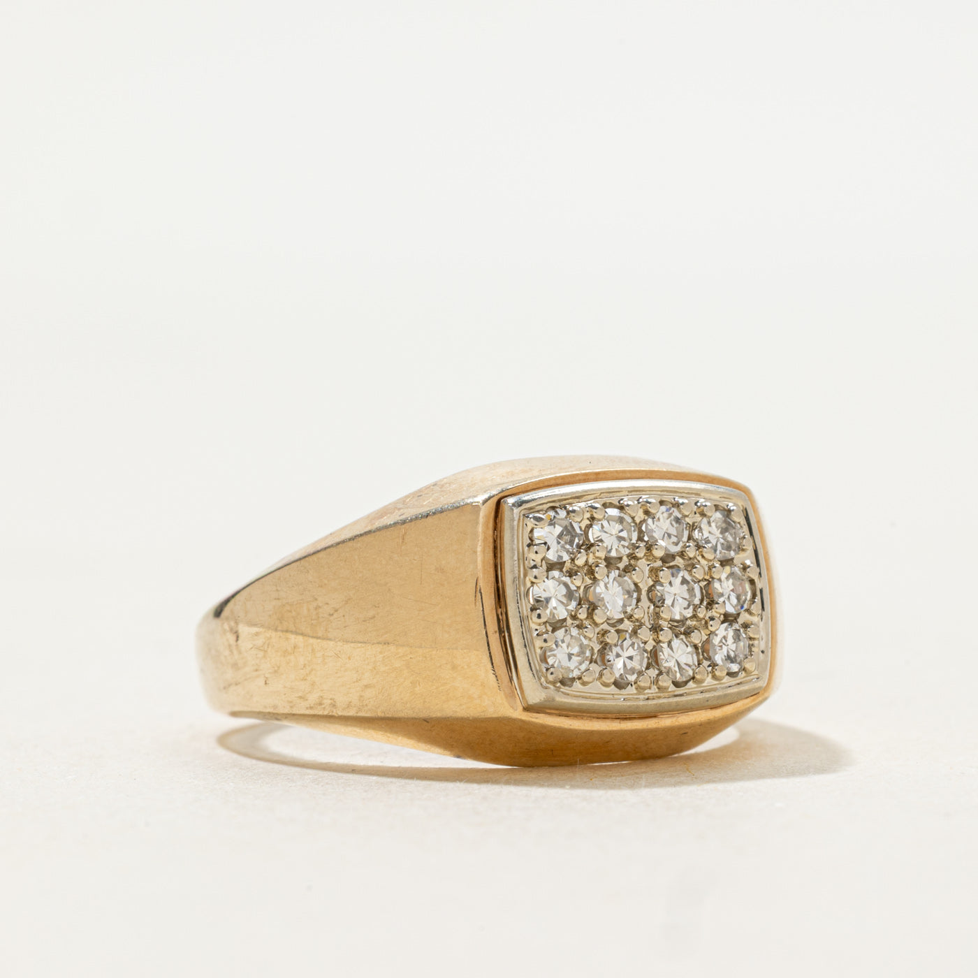 Diamond Grid Signet Ring | 0.30ctw | SZ 8.5