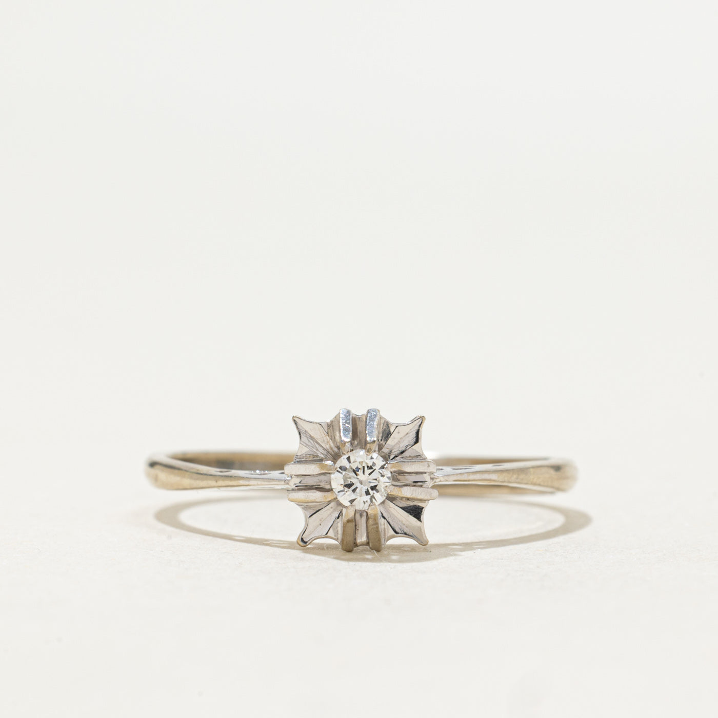 Belcher Set Solitaire Diamond Ring | 0.07ct | SZ 8.25