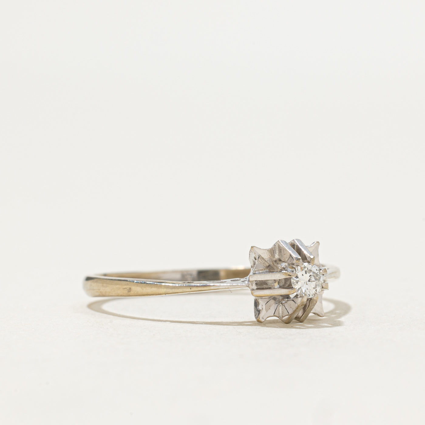 Belcher Set Solitaire Diamond Ring | 0.07ct | SZ 8.25