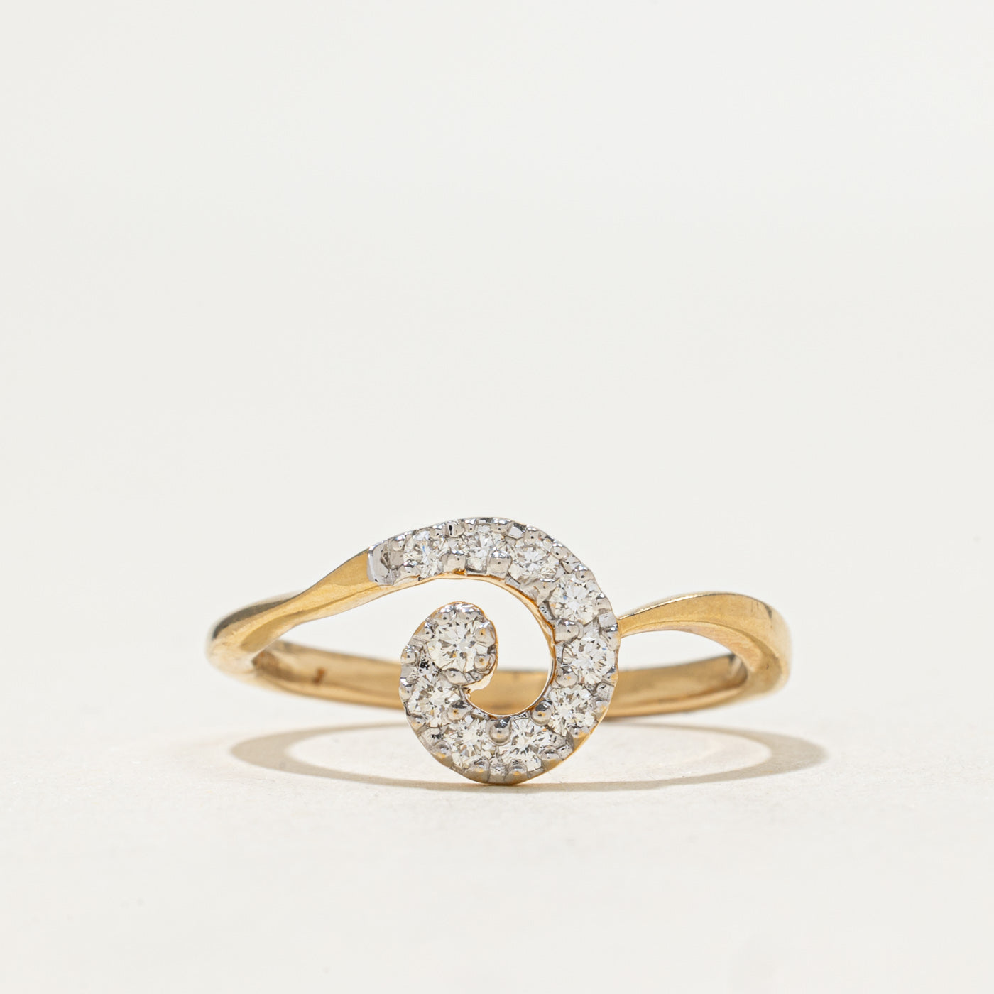 Pave Set Diamond Swirl Ring | 0.17ctw | SZ 6.75