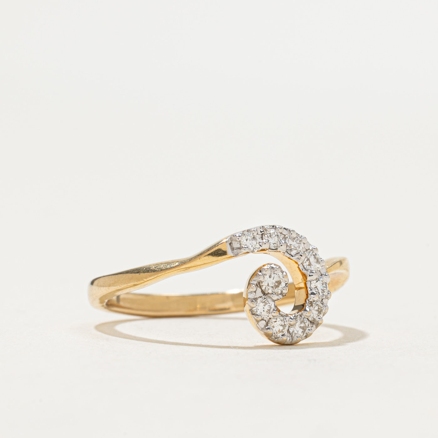 Pave Set Diamond Swirl Ring | 0.17ctw | SZ 6.75
