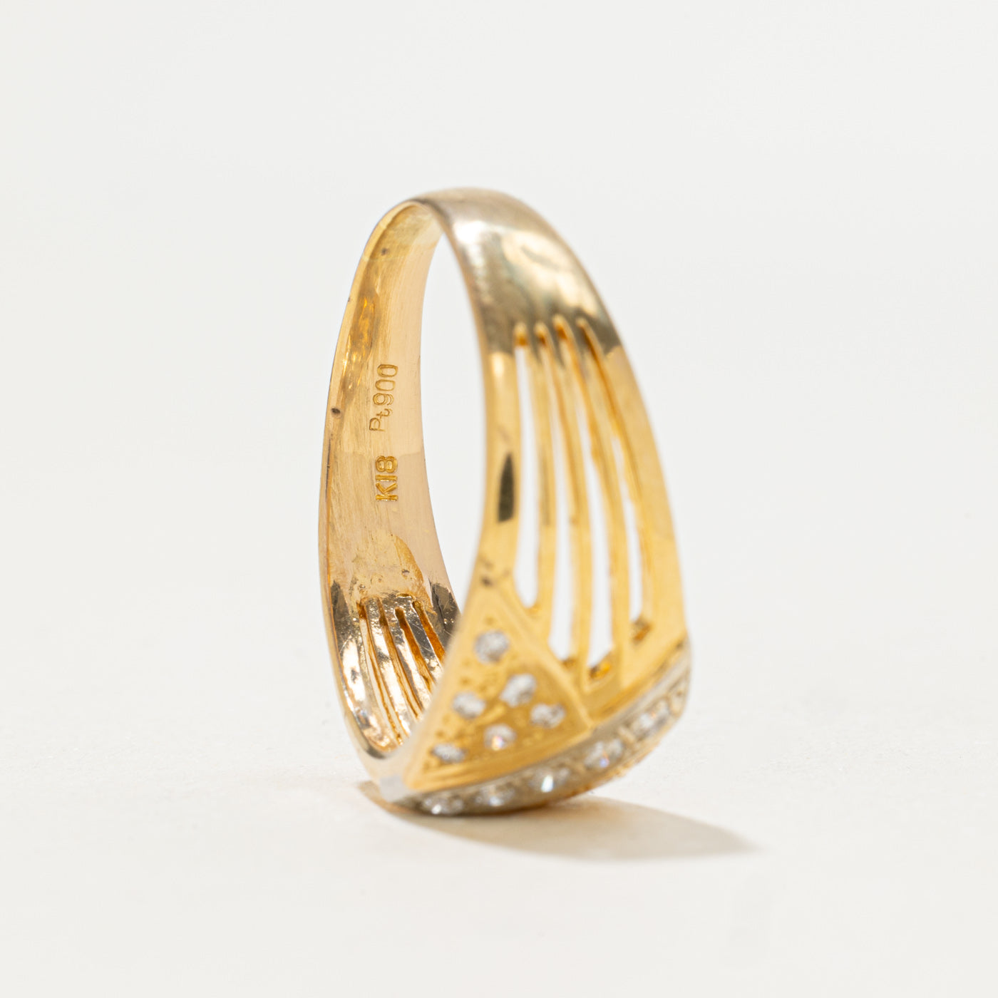 Diagonal Diamond Openwork X Band | 0.11ctw | SZ 7.25