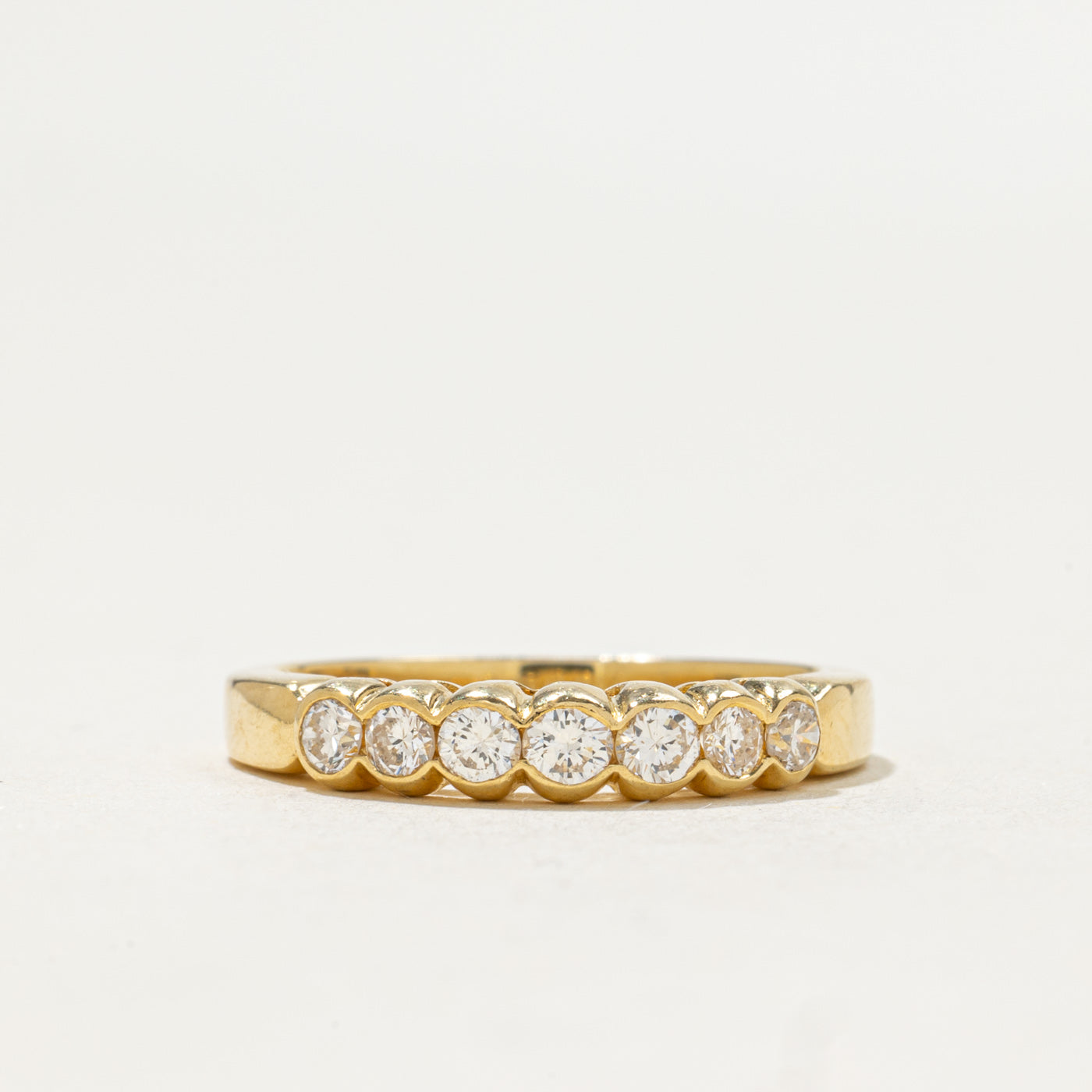 18k Seven Stone Diamond Scalloped Band | 0.46ctw | SZ 6.75
