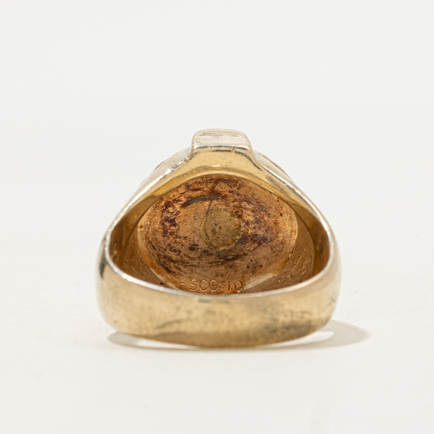 Diamond Embossed Bird Signet Ring | 0.10ct | SZ 7.25