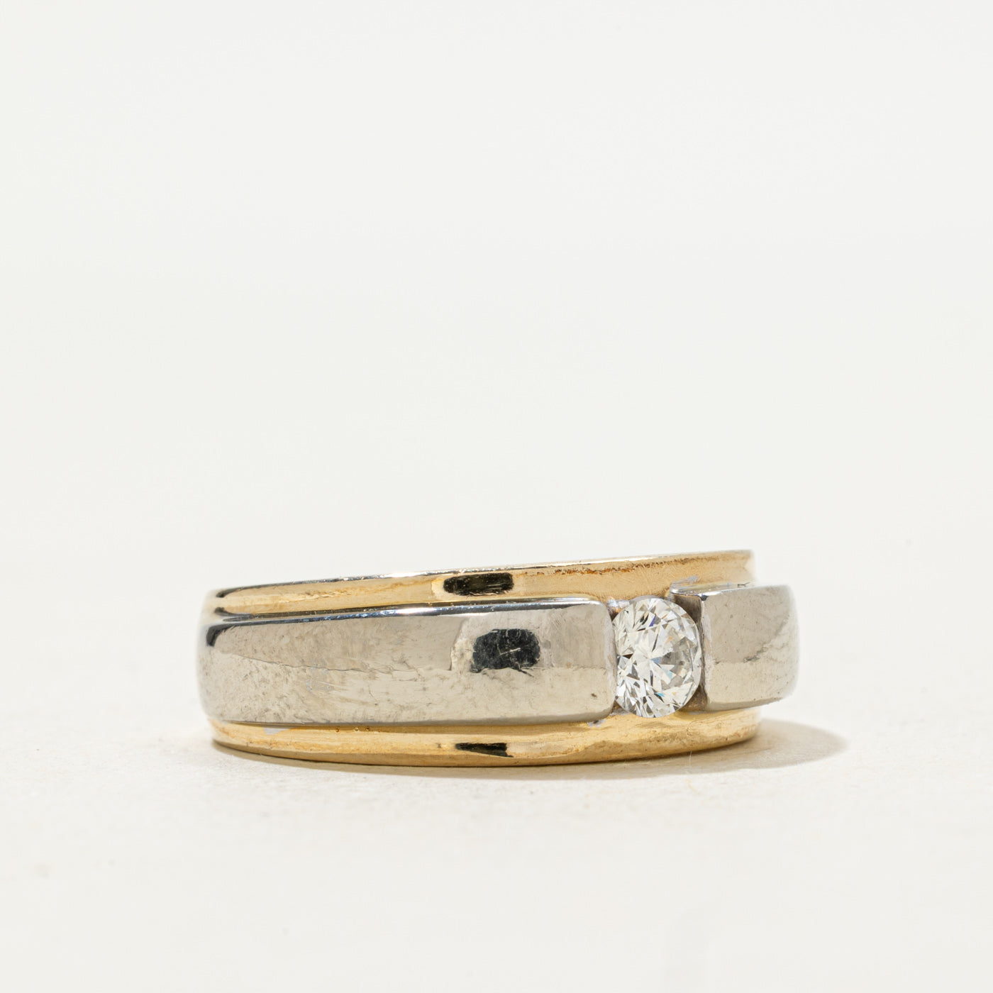 Two Tone Tension Set Diamond Band | 0.27ct | SZ 6.5