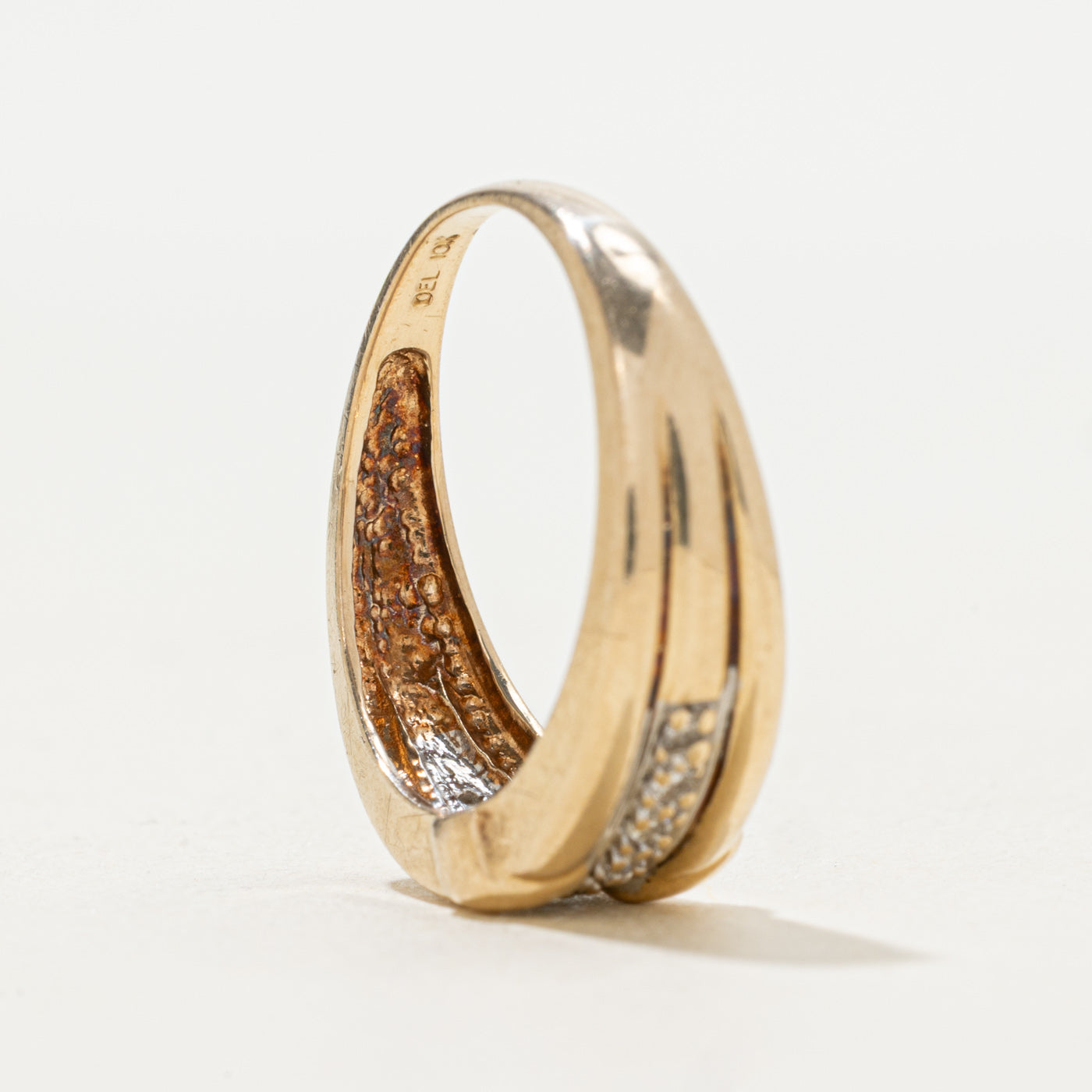 Pave Set Diamond Textured Band | 0.05ctw | SZ 7.0