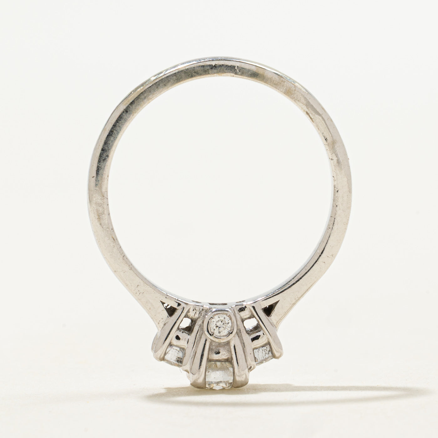 14K White Gold Diamond Accented Ring | 0.55ctw | SZ 6.75