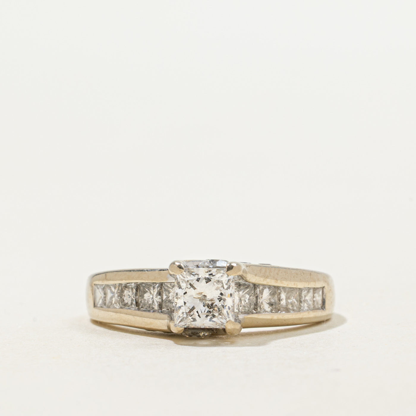 14K White Gold Princess Cut Diamond Ring | 1.45ctw | SZ 7.25