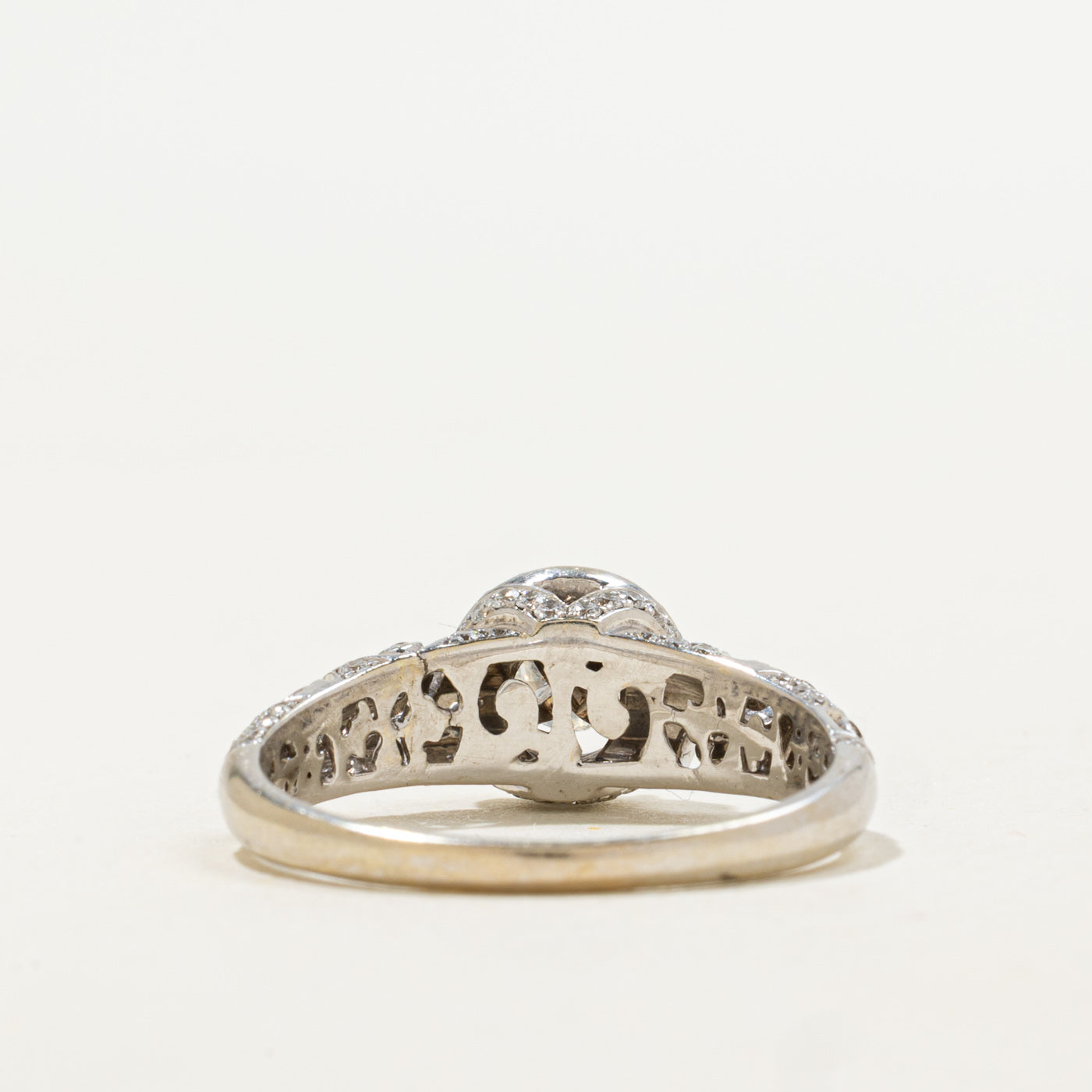 14K White Gold Diamond Open Halo Ring | 0.60ctw | SZ 8.75